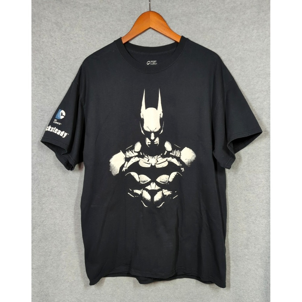Batman Arkham Knight Rocksteady DC Comics Adult XL Black T-Shirt Double Sided